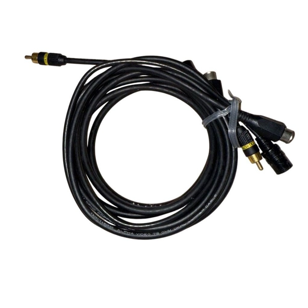 Tributaries Alpha Video RCA Cable 75 Ohm Black Durable Construction